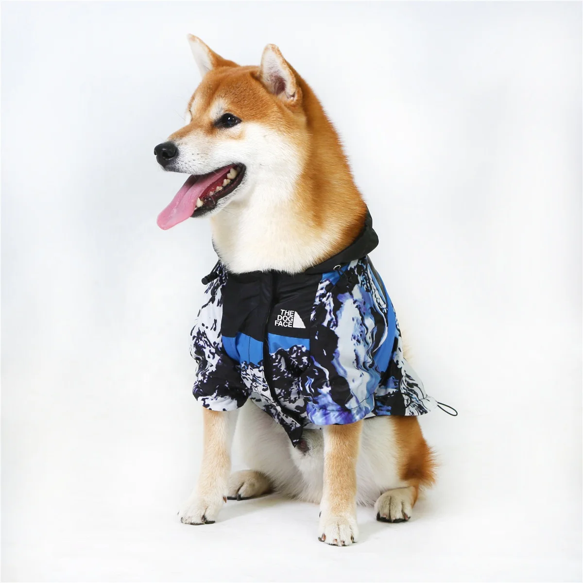 

2021 New American flag windproof rainproof pet coat raincoats for large dogs