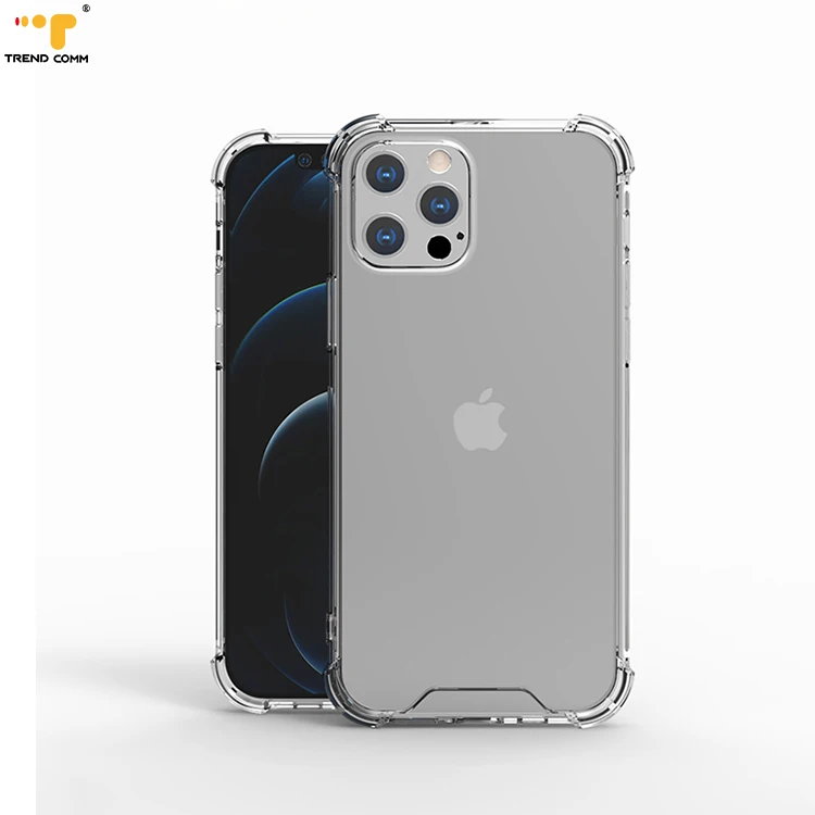 

Shockproof Transparent Clear Hard Back Case 1.5mm Plastic Phone Cover For iPhone 6-12 Pro Max