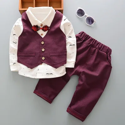 

New children's clothing fashion Korean boys suits 0-5 years baby shirt vest three-piece vetement enfants kids