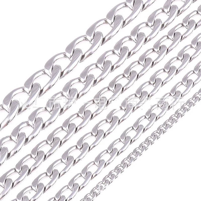 

4MM Silver Classic Mens Necklace 316L Stainless Steel Silver Chain Color