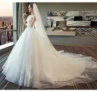 

Wholesale price solid color Strapless slip ladies wedding dress elegant long bridal wedding gown with train