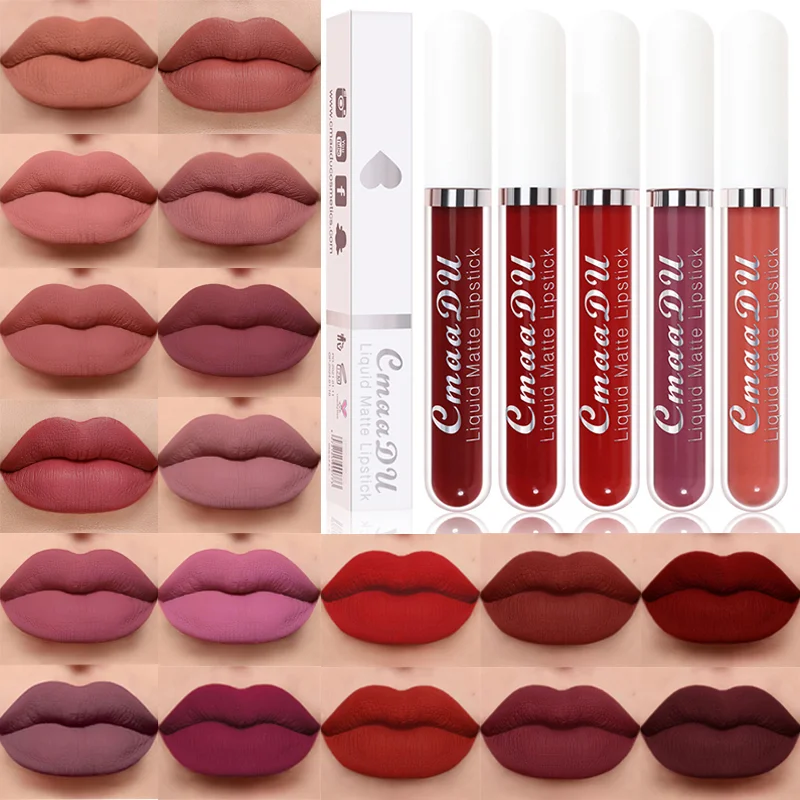 

Factory Wholesale Private Label 18 Colors Velvet Matte Non Stick Cup Waterproof Long Lasting Lip Gloss Lipstick