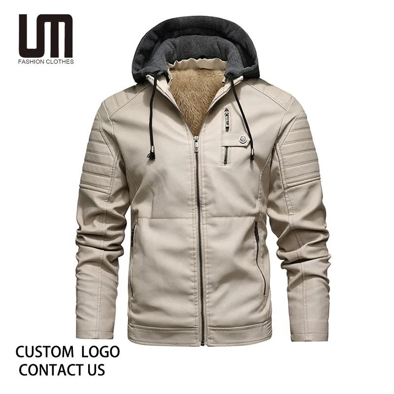 OEM ODM Hot Selling Wholesale Men s Winter Thick Fleece Motorcycle Jacket Fashion Windbreaker Hooded Coats