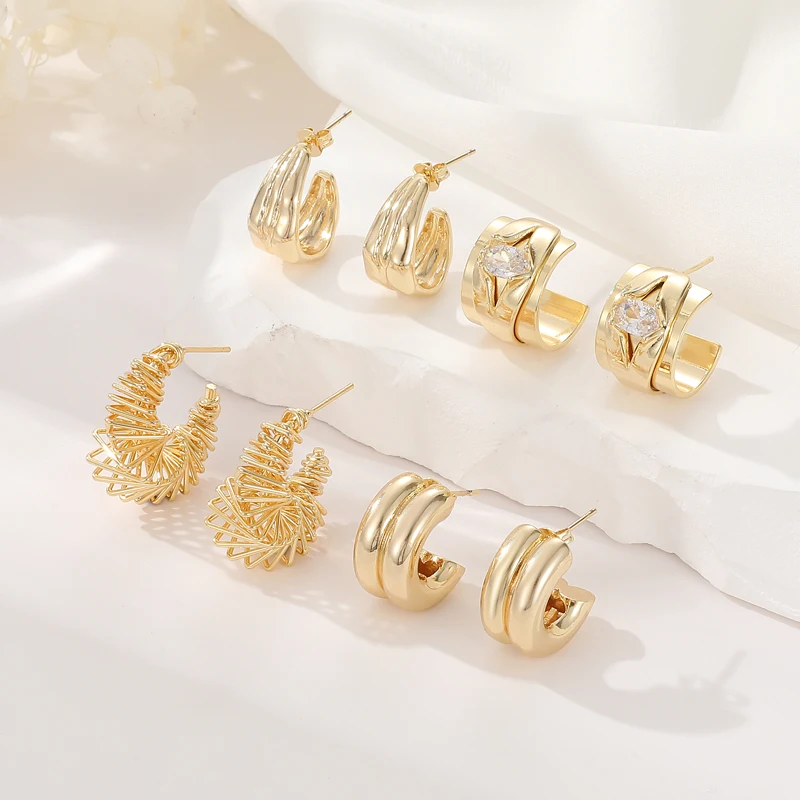 

Hot Sale High End Womens Nickle Free Gold Coated Hoop Earrings Gold Plated Jewelry