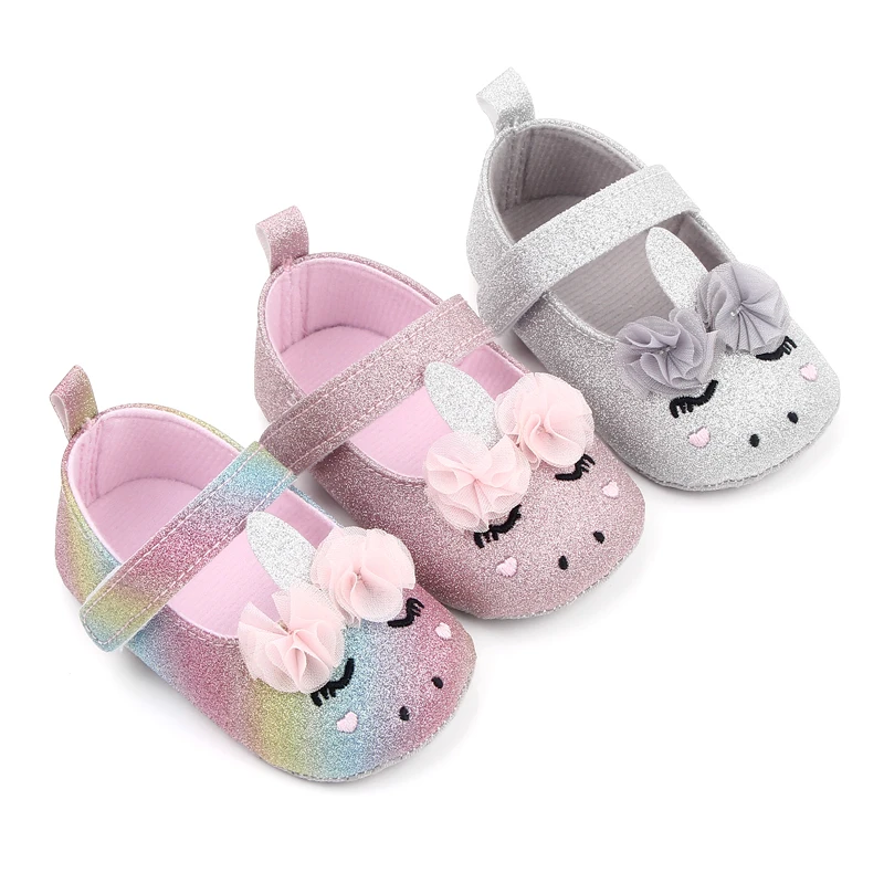 

Spring and autumn girls princess shoes flash powder soft soled cute baby toddler shoes