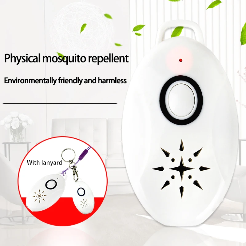

2020 Hot-selling high-efficiency rechargeable portable harmless ultrasonic mosquito repellent for indoor outdoor, White + blue