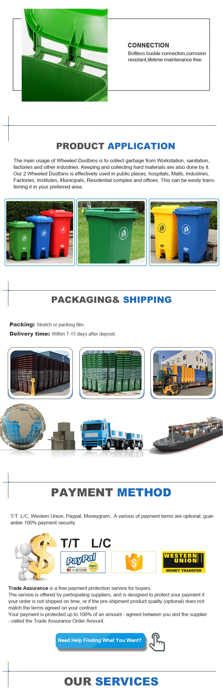 120l 240l 360l Galvanized Garbage Bin Nontoxic And Safe Buy