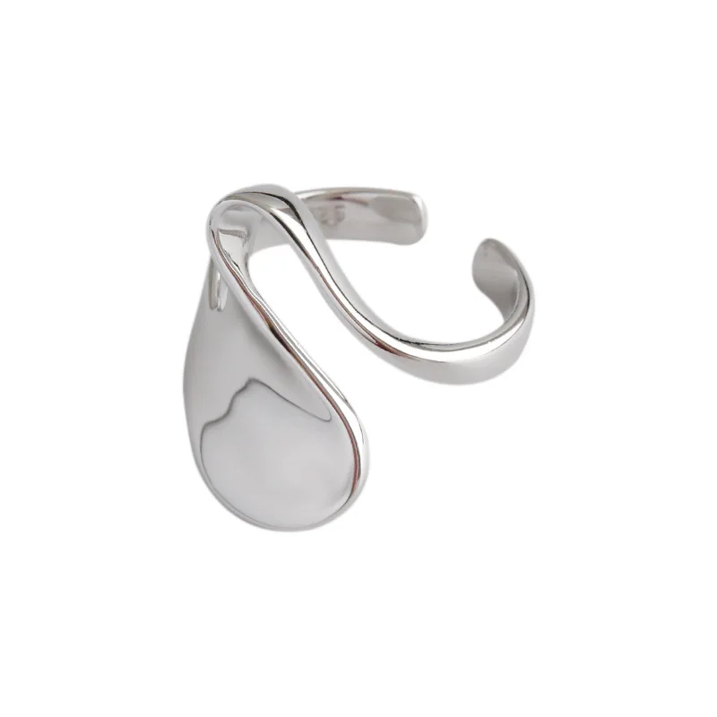 

Abstract wave minority ring s925 sterling silver adjustable size newest design