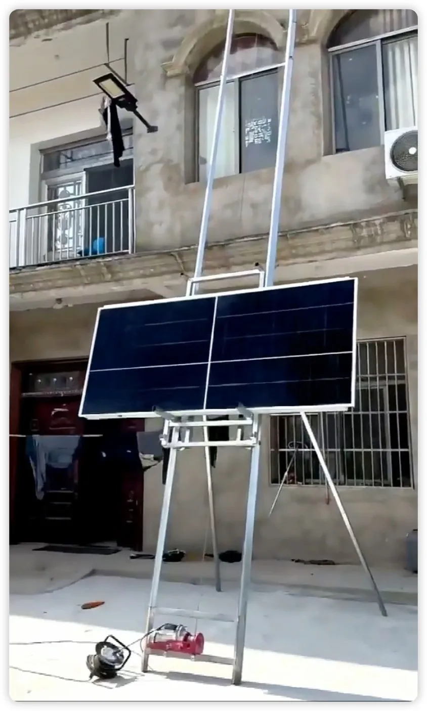 Sloping Roof Photovoltaic Panel Lift in rooftop installation work