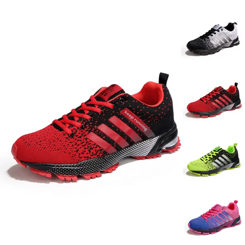 

Cheap Wholesale Low Top Lace-up Sports Shoes Big Size Breathable Men's Running Shoes Trend Men Women Shoes Fashion Sneakers, Red, white, green, purple