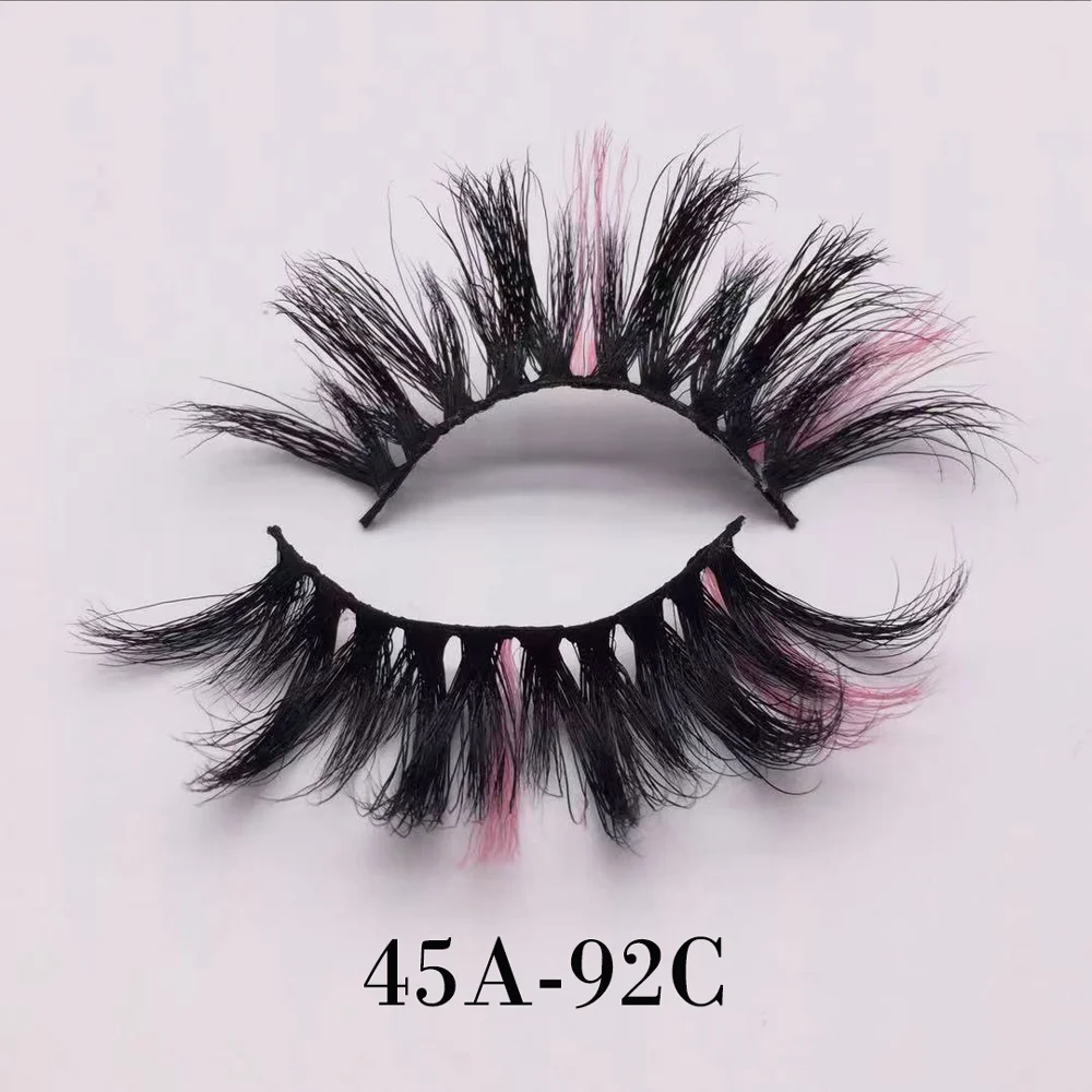 

45A-92C 25mm mink lashes 15-25mm private label ribbon eyelashes custom package rodent fields lash boost eyelash extensions