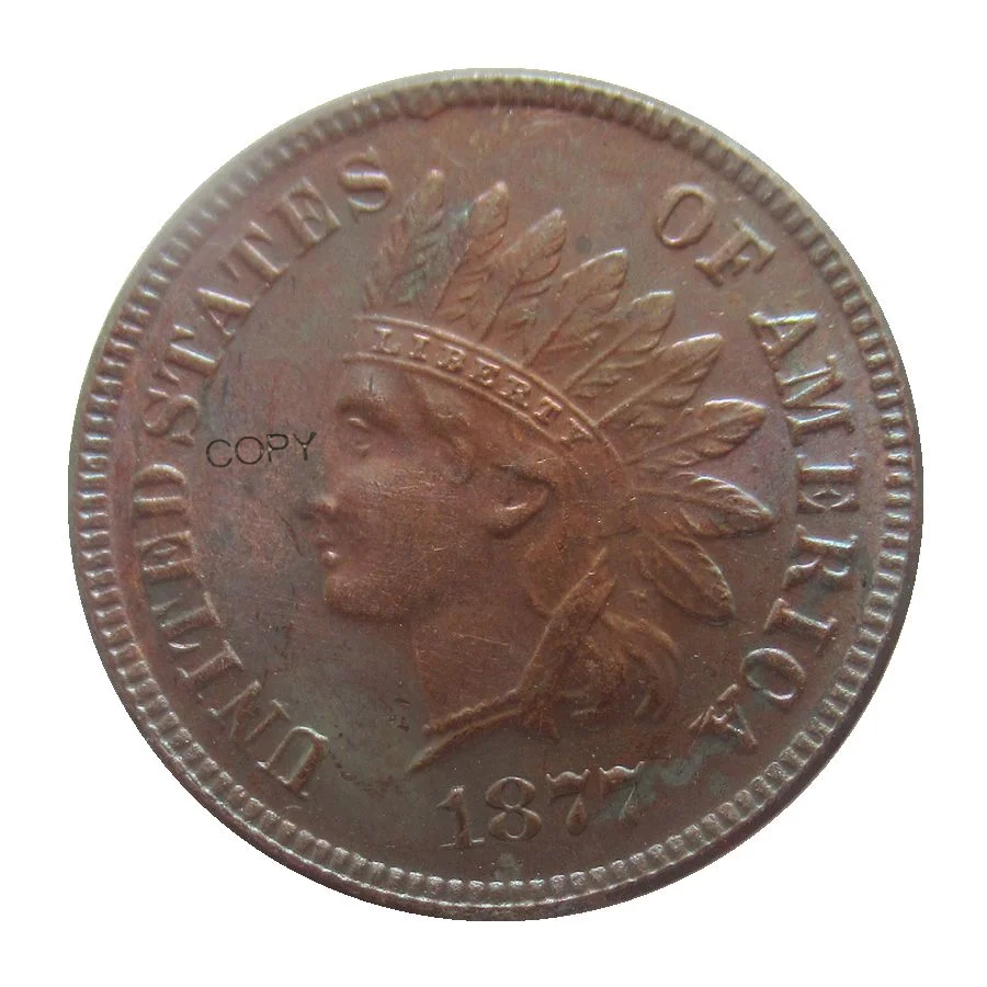 

1877 Indian Head Cent Copper Replica USA Coin Custom Metal Coins