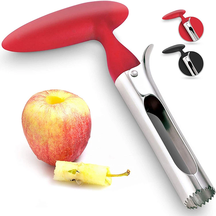 

Vegetable Pears Bell Peppers Fuji Honeycrisp Gala Pink Lady Fruit Apple Corer Remover Tool, Black/red