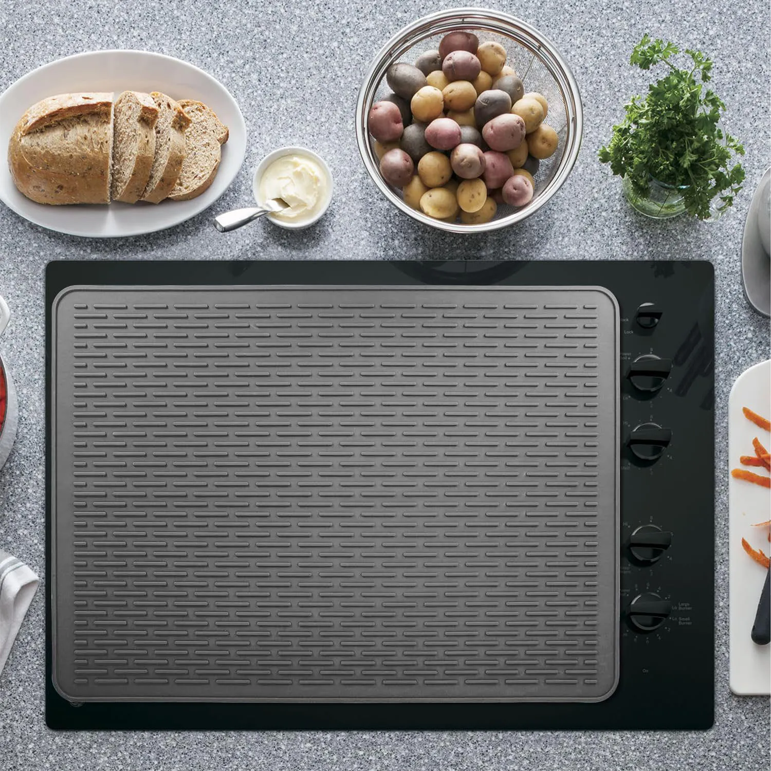 Classic Large Size Silicone Kitchen Table Mat Anti-Hot Drain Pad/Coaster for Cutlery and Fruits Insulated Fruit Tray