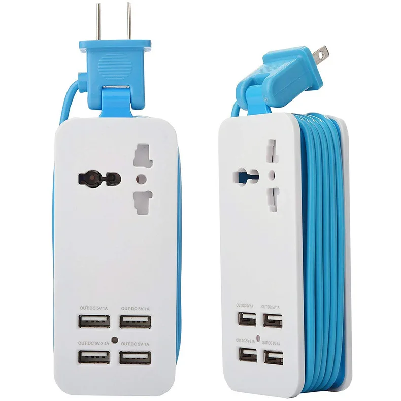 

Manufacture Smart platooninsert universal 4USB & 1 Socket 1000W power extension cord 1.5m 7feet cable FAST CHARGING FOR MOBILE