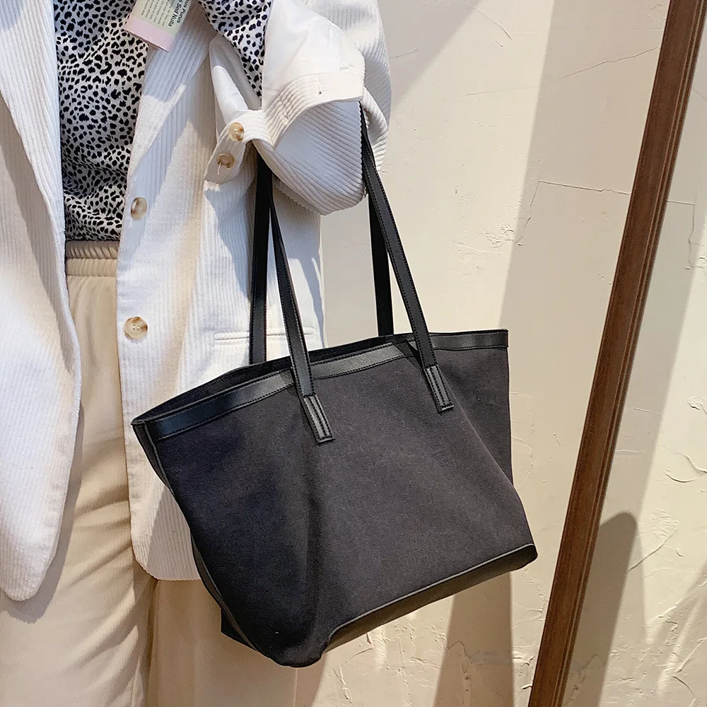 

2021 New Design Fashion High Quality Canvas Shoulder Bags Tote Shopping Bag, As sku