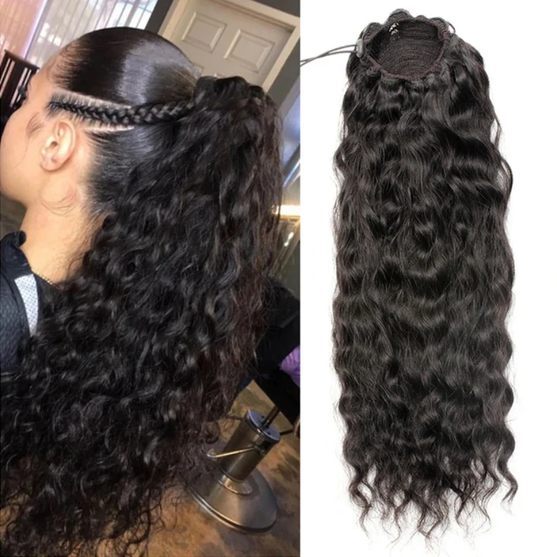 

Letsfly 10A Remy Virgin Hair Ponytails Human Hair Drawstring 8-24 Inch Curly Brazilan Human Hair Extension Free Shipping