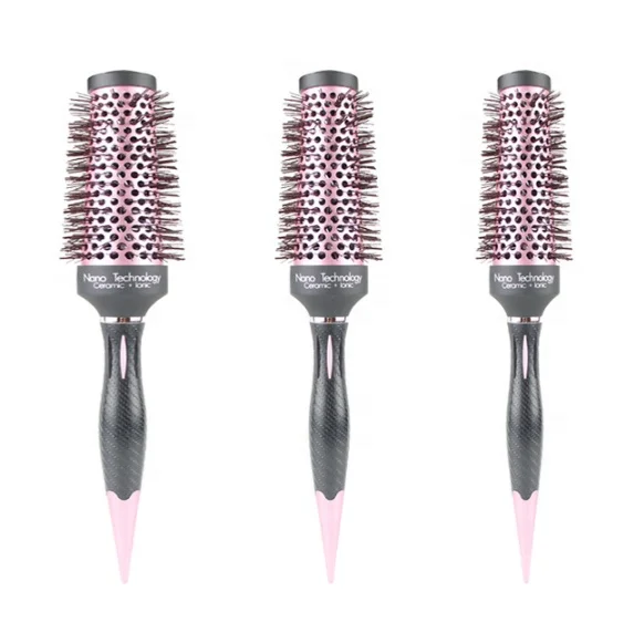 

Hair Brush Nano Hairbrush Thermal Ceramic Ion Round Barrel Comb Hairdressing Hair Salon Styling Drying Curlin, Customized color