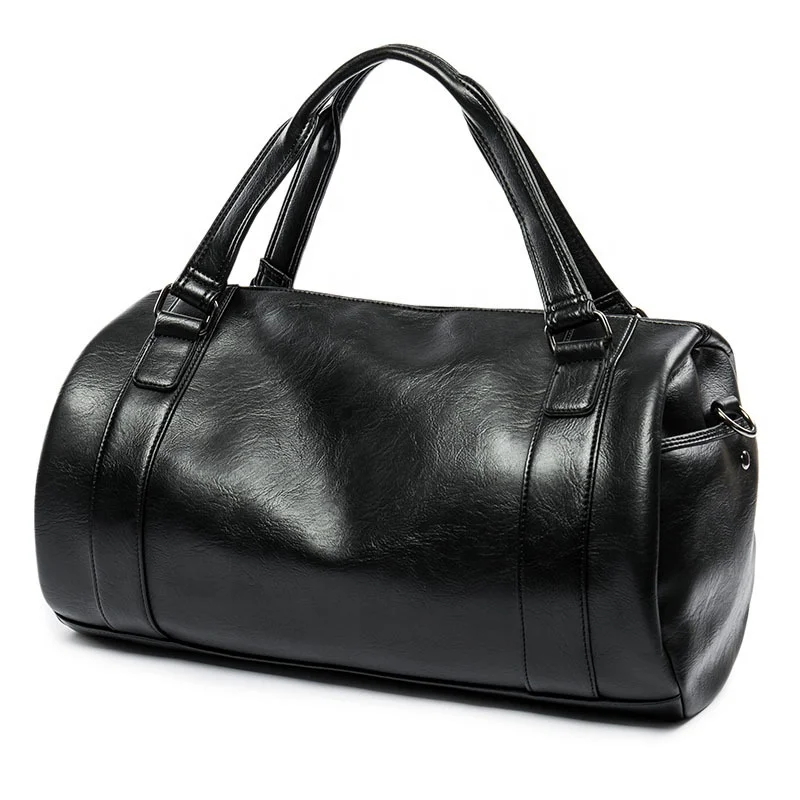 
2020 Black Unisex Large Travel Leather DuffelWaterproof Men Handbags Weekender Bag Vintage Travel Mens bags 