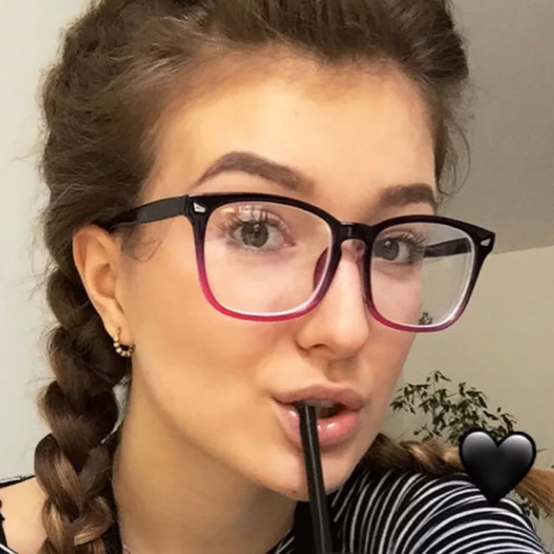 

Korean Trend classic meter nail flat optical frame fashion retro blue light blocking glasses
