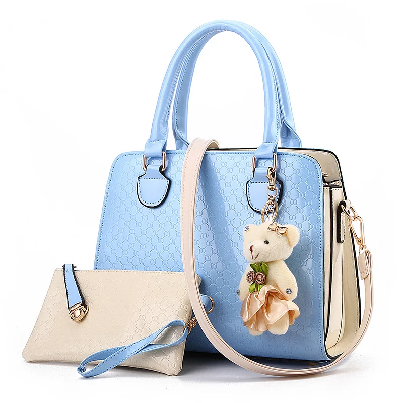 

New Fashion Style Ladies Bags Handbag Sets 2 Pieces PU Leather Eight Colors Women Shoulder Bags