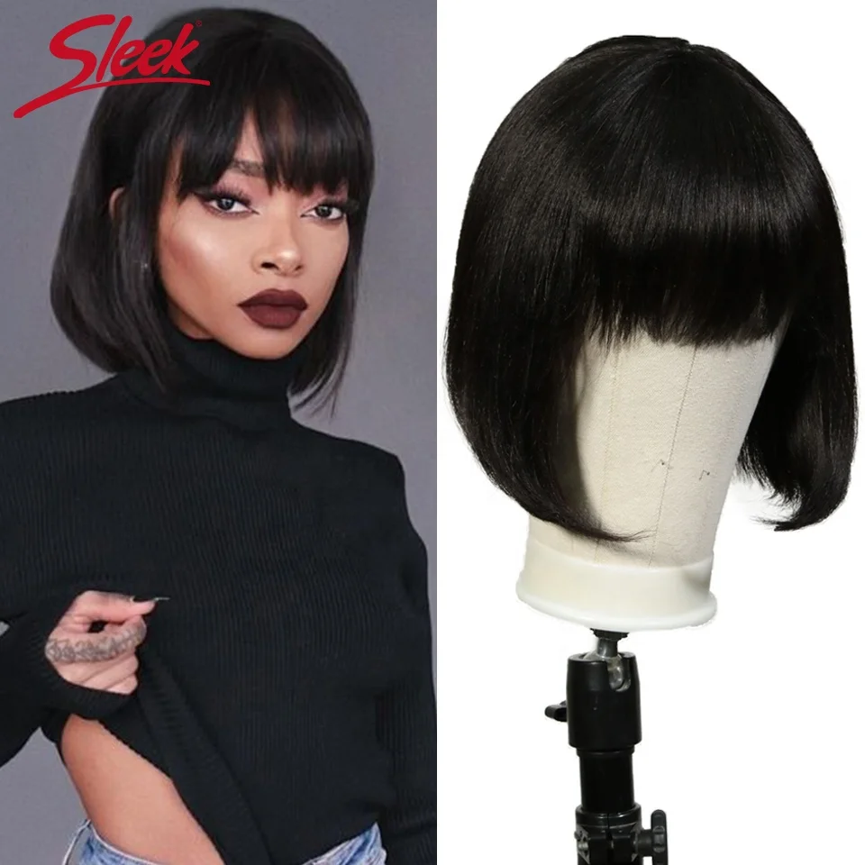 

Sweet and cute glueless remy red wholesale 100% bob for black women straight wave women's short machine made human hair wig