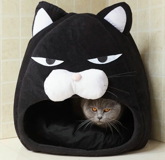 

wholesale pet bed cat warm sleeping bag, Black