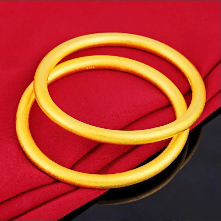 

Round stick bracelet Gold plated bracelet fashion women Grind arenaceous bracelet 24k gold bangle Free shipping party jewelry