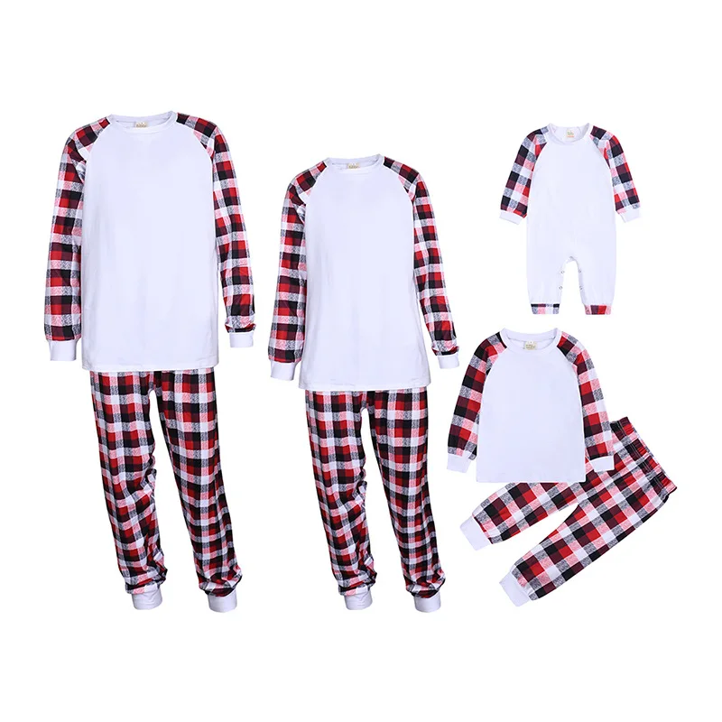 

2021 Blank Top Christmas print family Christmas pajama sets kids Christmas Blank pajamas children sleepwear