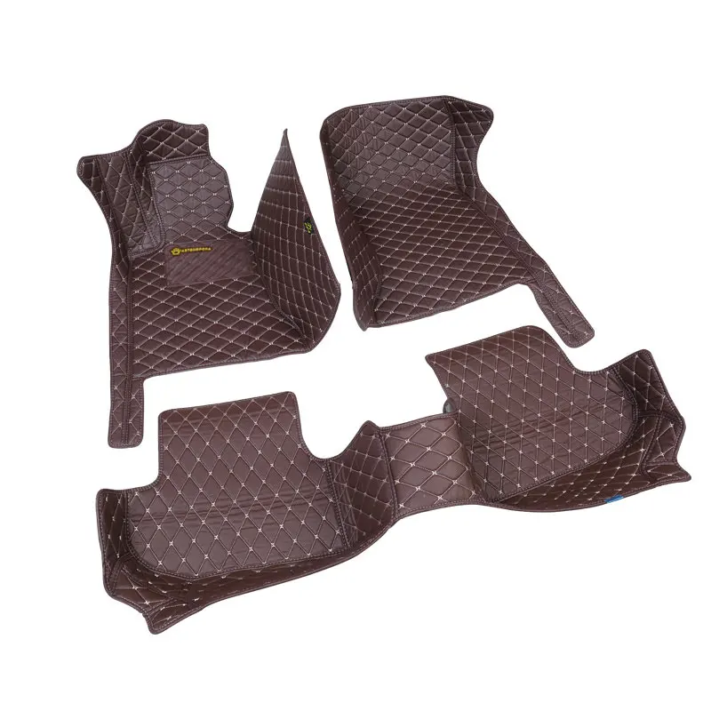 

4D5D PVC leather anti slip car floor mats made in China leather car carpets for all auto cars, Black