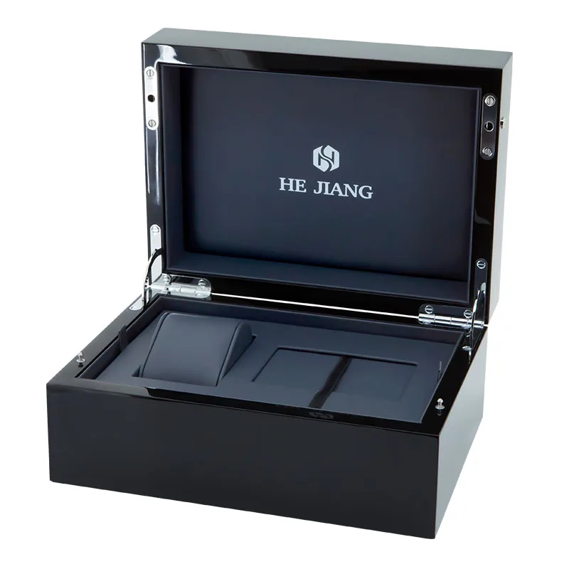 

OEM/ODM Unique Black Customized Leather Watch Box Men Watch Packaging Display Case Box