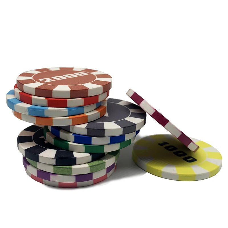 

Wholesale Pro Sublimation Blank Premium Venerati Ept Ceramic Clay Monte Pokerchips Set for Custom Flush Poker Chip Supplier