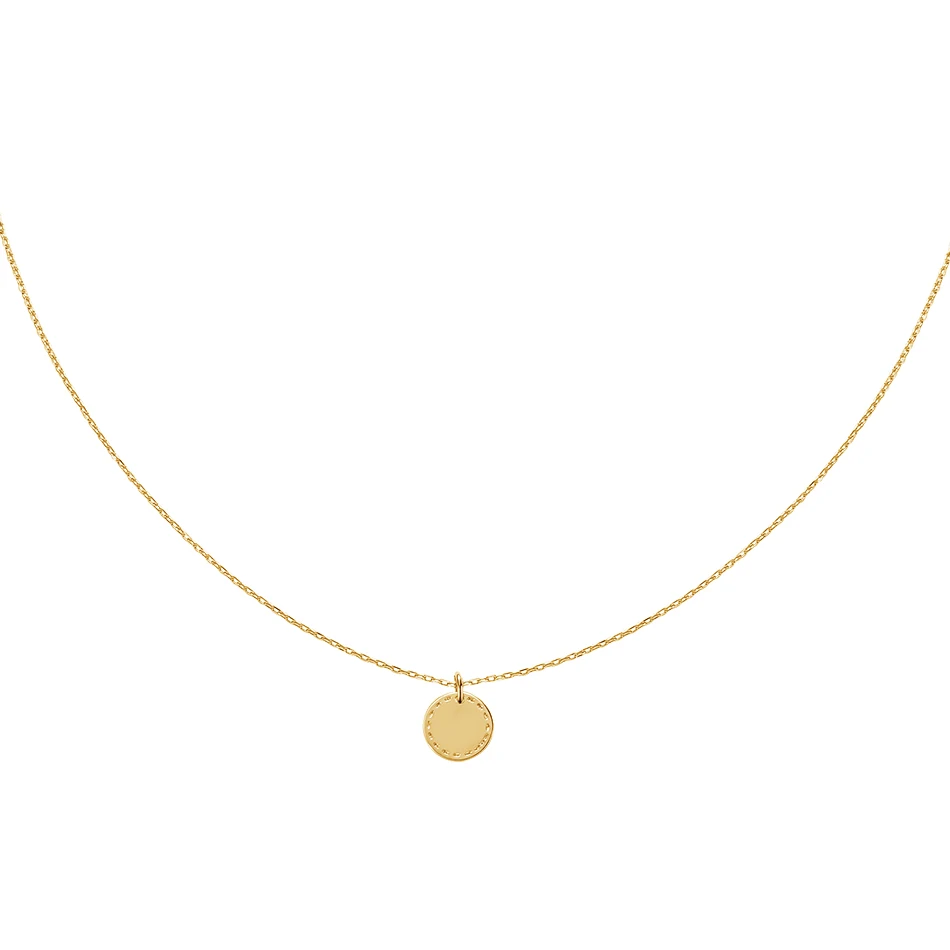 

silver jewelry supplier 925 Sterling Silver 18K Gold Plated Mini Coin Pendant Necklace For Women