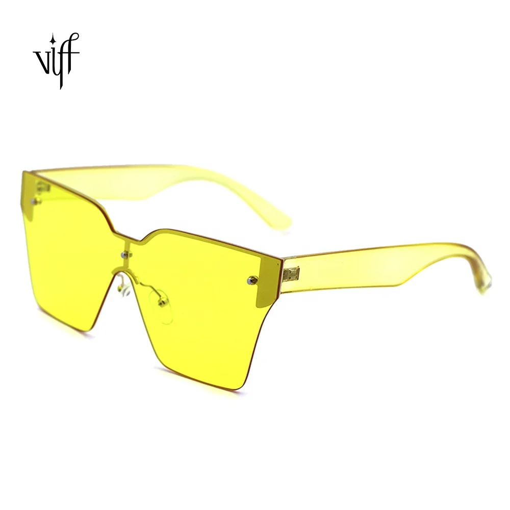 

VIFF New Trendy Custom Fashion Vintage Ladies Rimless Square Small Rectangle Frameless Sun Glasses Women Men Shades HP20460