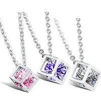 

Woman triangle shape diamond cubic zirconia gold plated ring ladies gold color wedding necklace with chain
