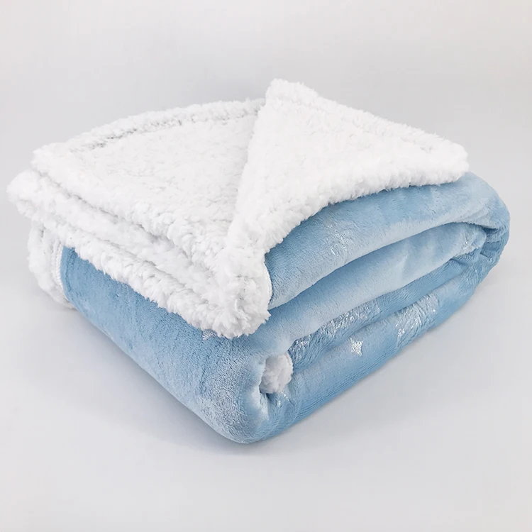 Fleece Reversible Blanket Microfiber Sherpa Heavy Flannel 100