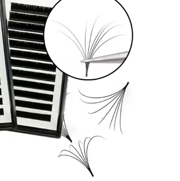 

wholesale auto blooming eye lash easy fan lashes extension private label easy fanning volume eyelash extensions, Black