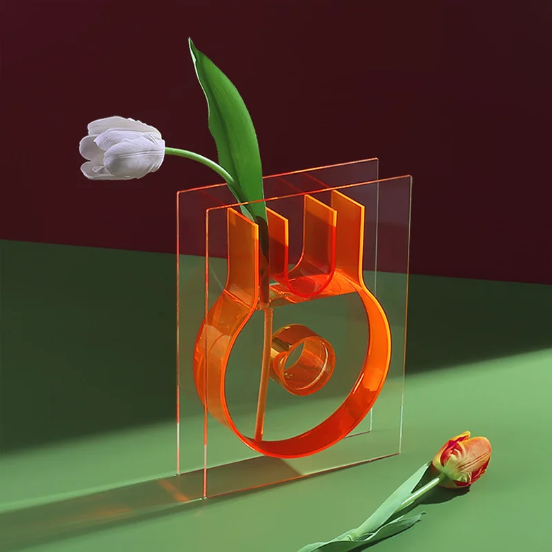 

2020 New Home Decoration Small Acrylic Table Vase, Customized color