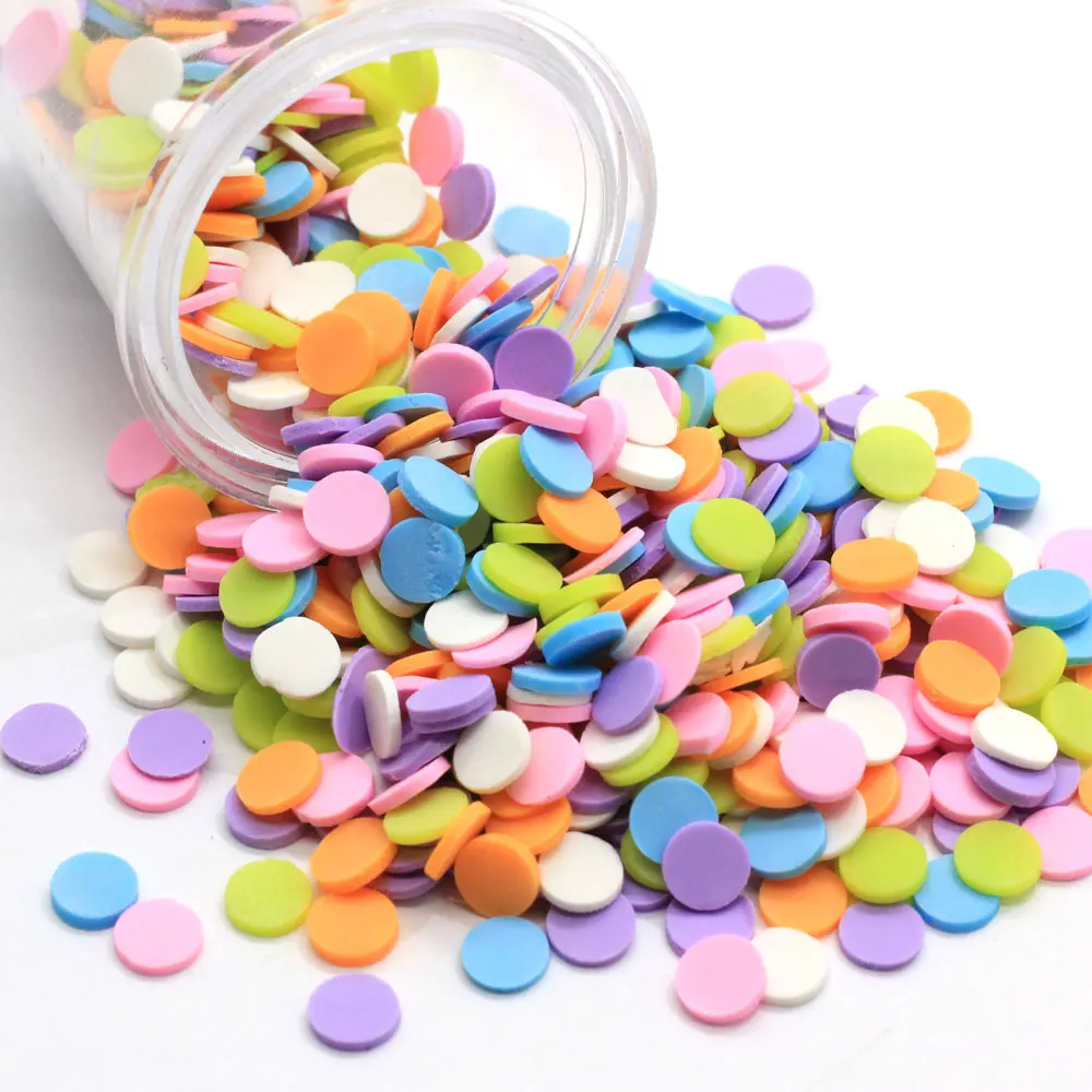 Colorful 500g Clay Candy Round Shaped Sprinkle Simulation Food Polymer Clay Cabochon DIY