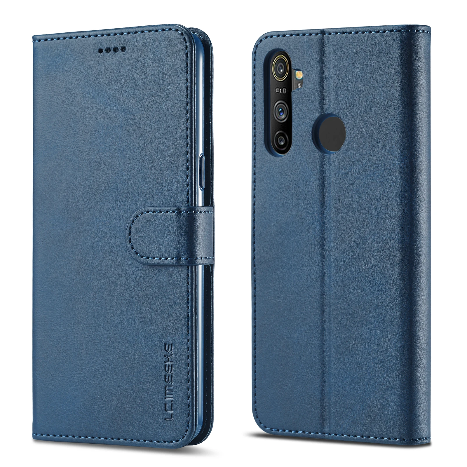 

LC.IMEEKE for oppo realme Narzo 10/10A mobile phone case High Quality Leather TPU Magnetic Flip case Wallet book stand cover