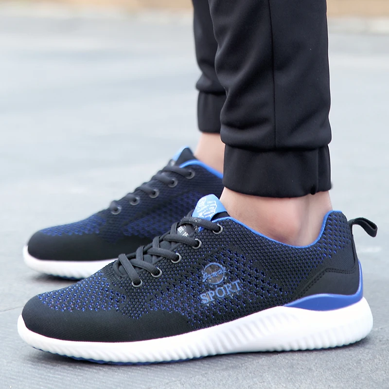 

Zapatillas New Fashion Knit Fabric Sneakers Men Running Sport Shoes