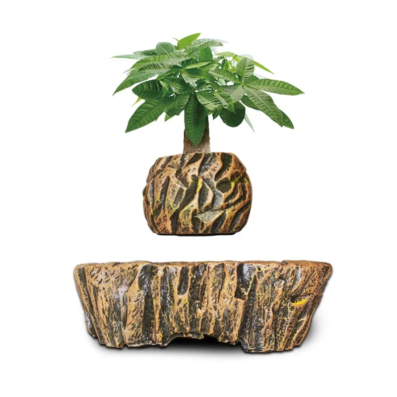 

HCNT air bonsai Levitation bonsai pot Desktop decoration gift, Black