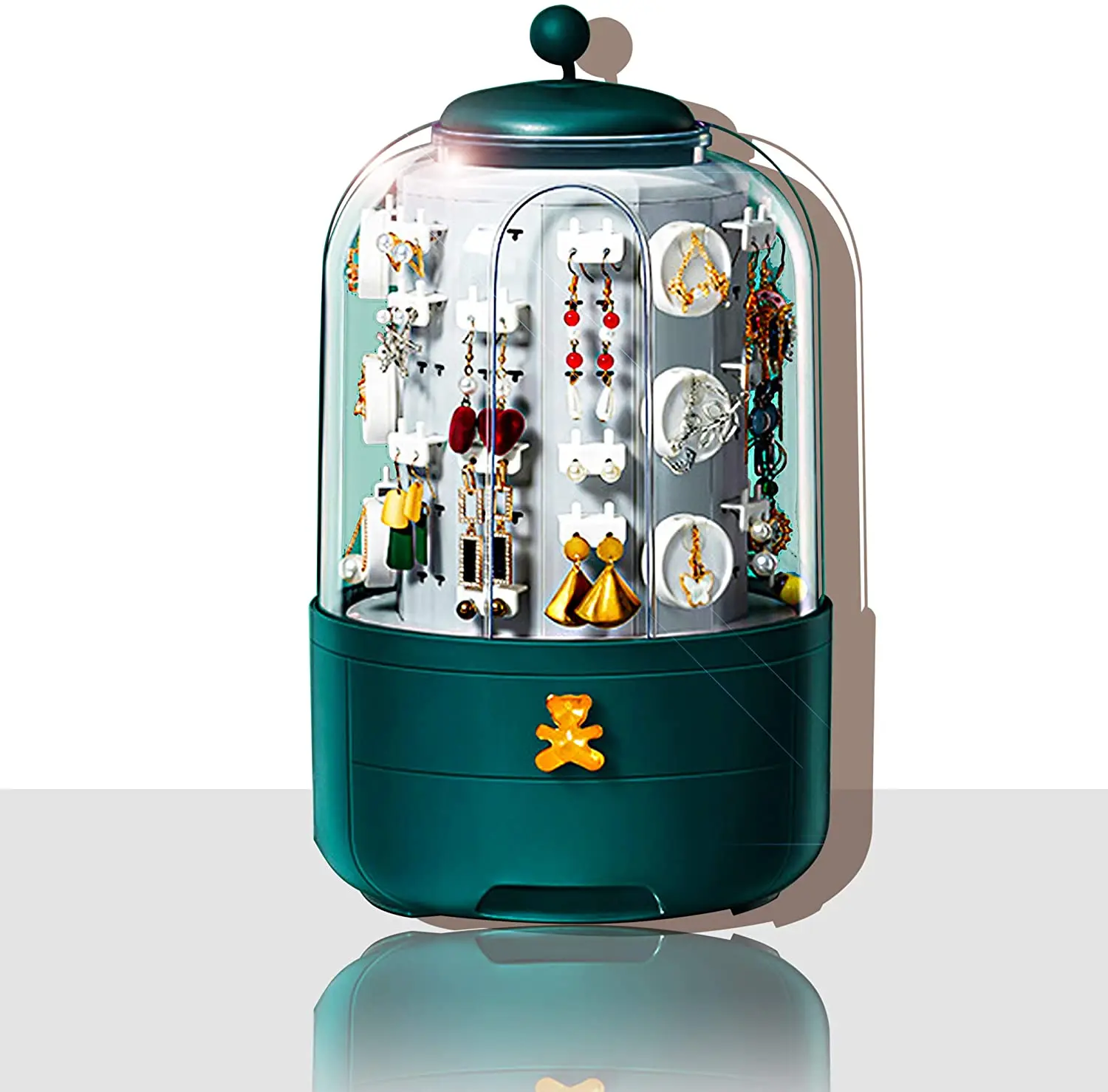 

High-End Fashion Jewelry Earrings Storage Rack Can Rotate The Large-Capacity Jewelry Organizer Box Best Gift for Girls