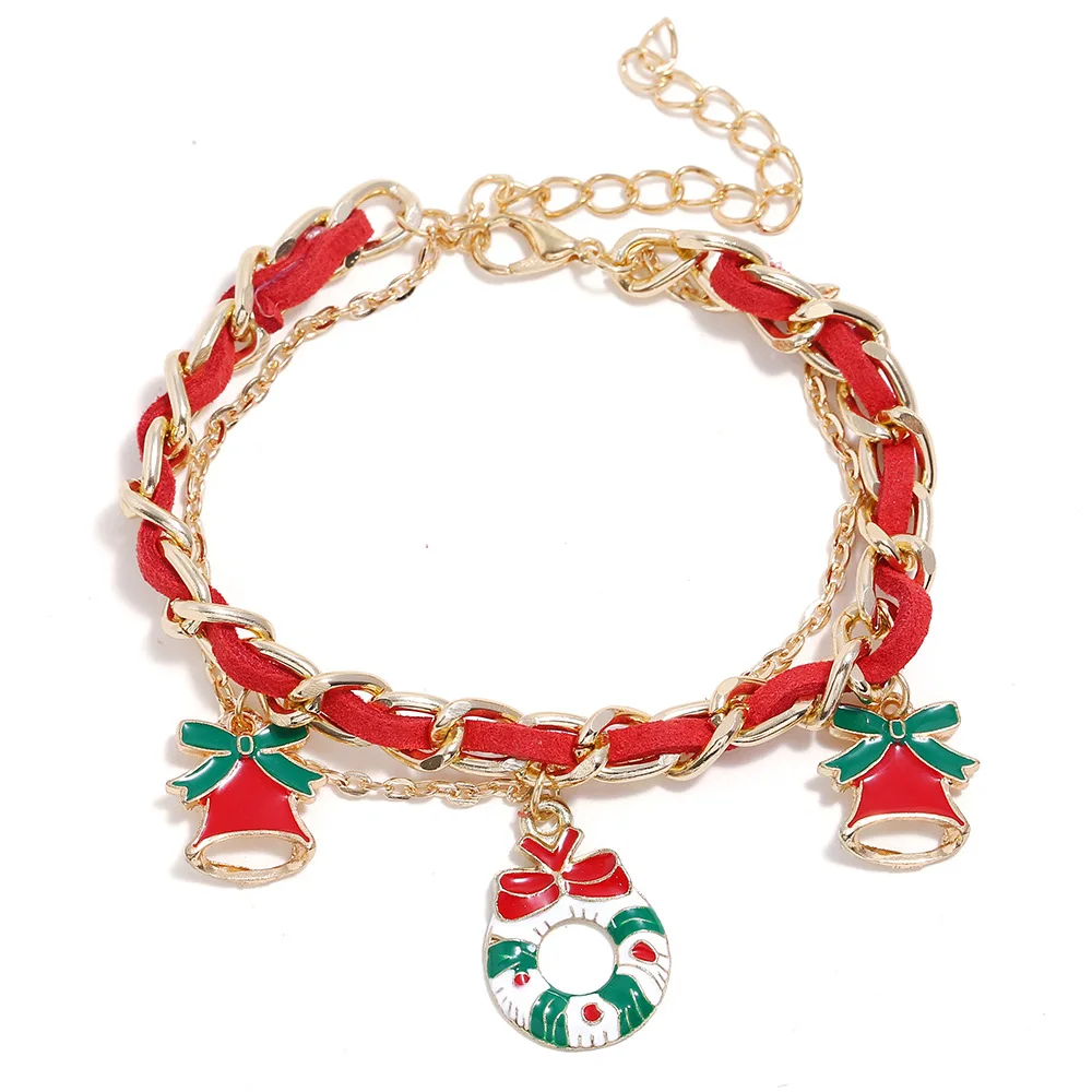 

festival gift christmas santa beaded necklace cheap Cartoon jewelry Christmas tree Bracelet