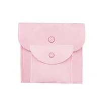 

Custom small envelope flap velvet jewelry pouch packaging gift bag with button
