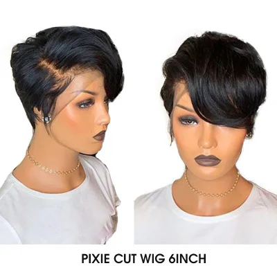 

LSY Wholesale 6inch Lace Front Human Hair Wig 13x4 Short Pixie Wig