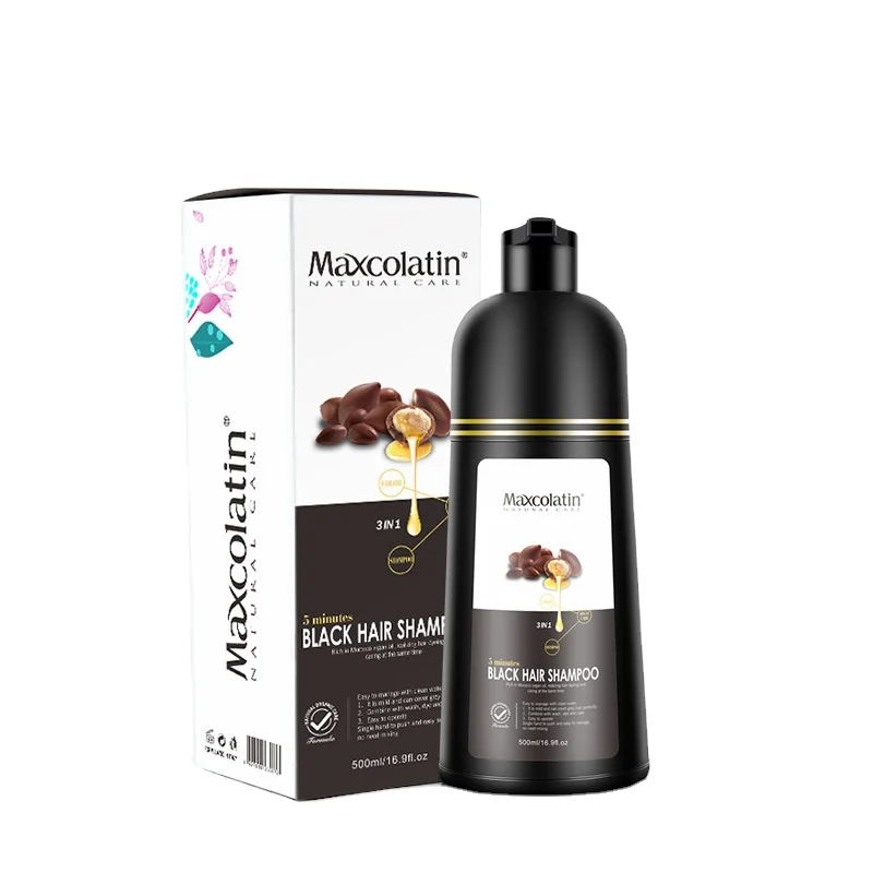

OEM/ODM Hair Black Shampoo with argan oil morocco cream for 5 Minutes Hair Dye Fast make hair black