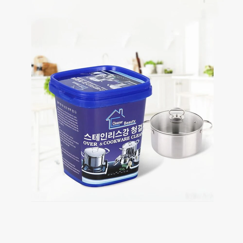 

500g Oven Cookware Cleaner Paste Kitchen Washing Pot Household Stainless Steel Cleaning Paste, White