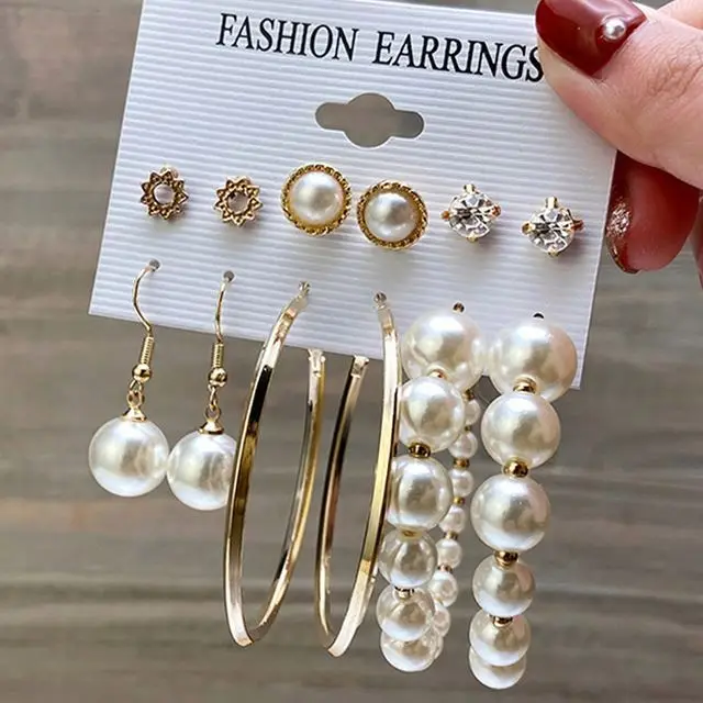 

YHY Geometric Hoop Earrings Set dropship jewelry name for free shpping, Gold plated