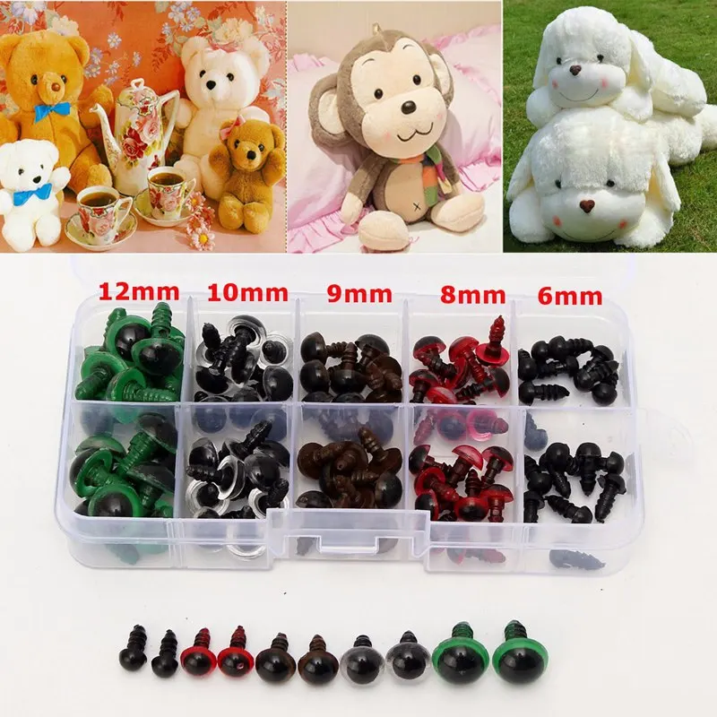 

6-12mm 100pcs Plastic Safety Eyes For Animal Puppet Crafts Teddy Bear Colorful Safety Eyes Doll Cartoon Animal Puppet Crafts, Picture